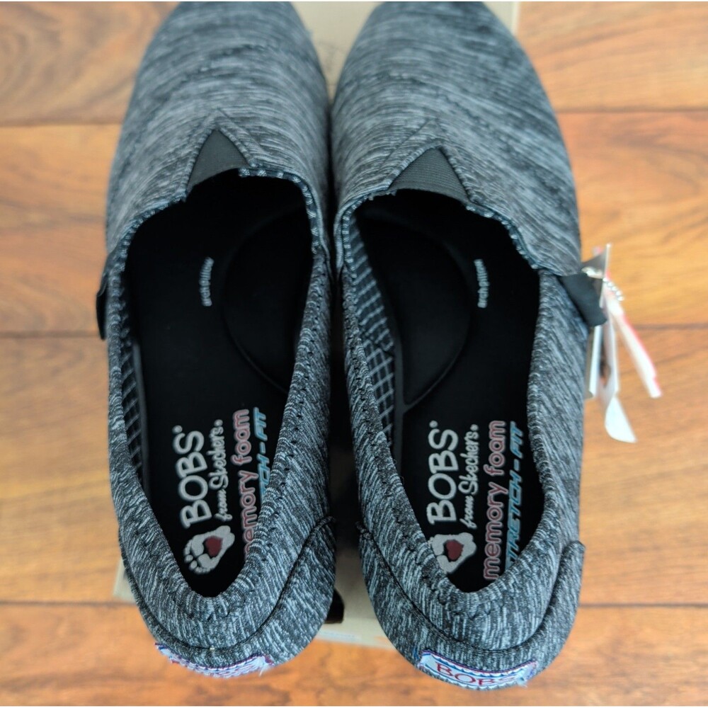 NWT Women's Bobs from Skechers Grey Size 8.5 Memory Foam Stretch Fit - Picture 6 of 11